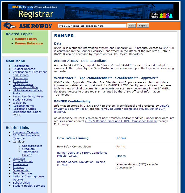 LOGGING ON TO BANNER To log onto BANNER, you must first have a user account. To establish a user account or to modify your existing account, you must fill out a BANNER Account Request Form.