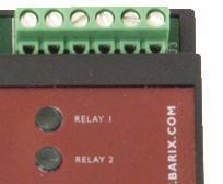 Chapter 3: Hardware Interfaces 3.1.8 Relay Outputs (J3) The Barionet 100 provides two single-pole double-throw relay outputs capable of switching up to 5 amps at 250VAC maximum.