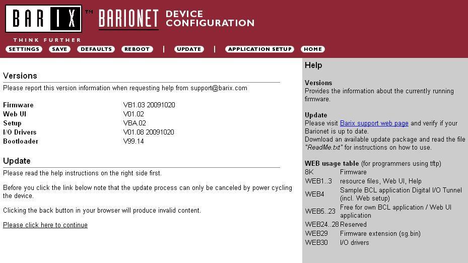 Chapter 8: Updating Barionet Firmware 8.3 Updating the Barionet 50 Firmware Barionet 50 There are two methods for updating the Barionet 50 firmware.
