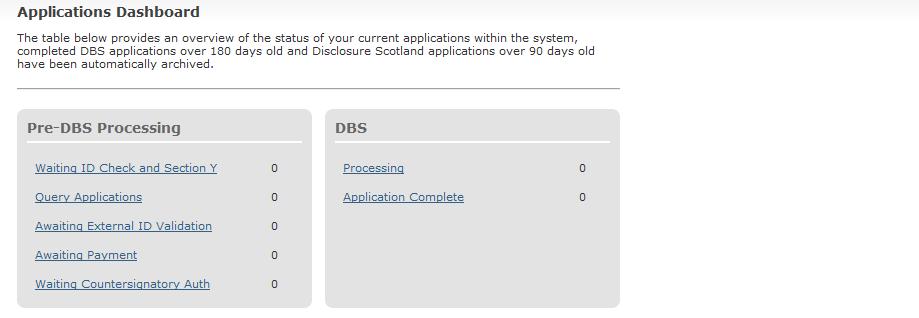 Section D SECTION D RESULTS WITH CONTENT Step 1 - Notification see screen shot 13. The DBS will send notification online once an application has been completed.