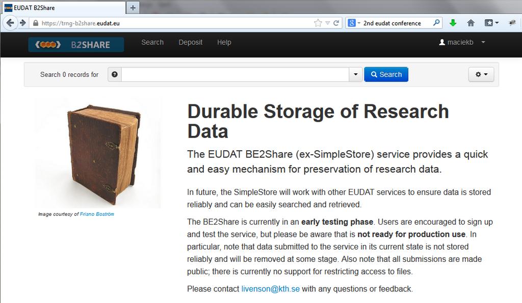 EUDAT for DCH Simple Storage Service