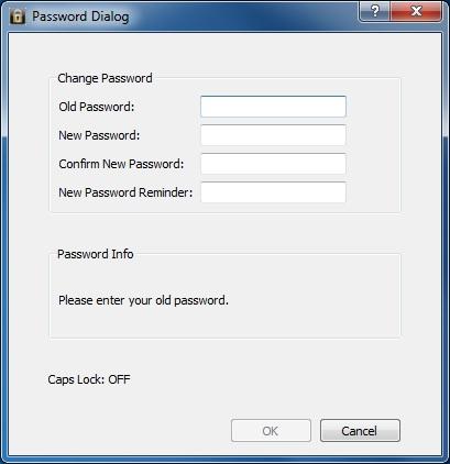 3.7. Security settings The security settings can be modified from within SecureLock II. After logging in, you can modify you password.
