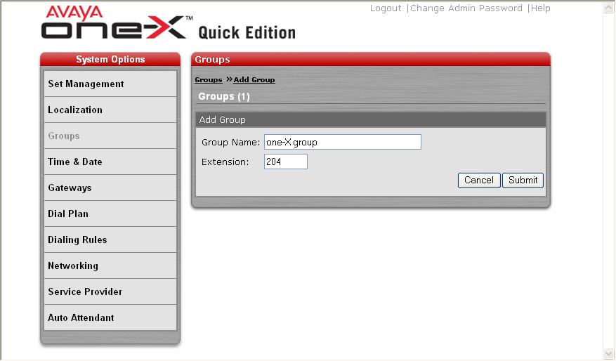 4. At the Add Group page, enter a descriptive name for the hunt group in the Group Name field.