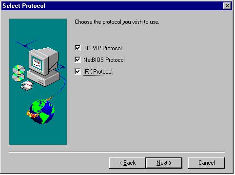 select Next. The Select Protocol window appears. Figure 14.
