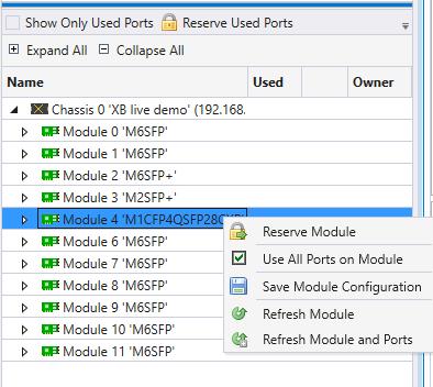 Figure 5: Reserve module Select the Resource Properties tab; you will now see the module