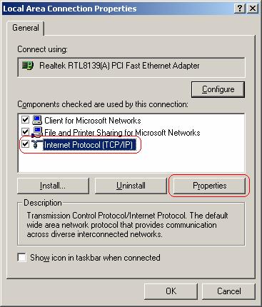 Step 3: Select Internet Protocol (TCP/IP) then click