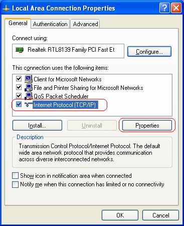Step 4: Select Internet Protocol (TCP/IP) then click