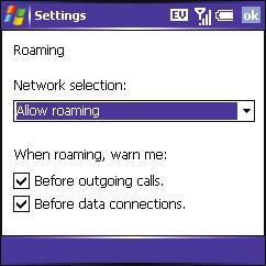 Press Start and select Settings. 2. On the Personal tab, select Phone. 3. Select the Services tab, and then select Roaming. 4.