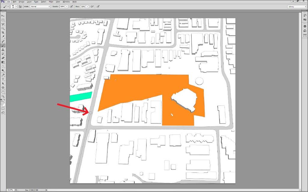 Finishing Touches If you had to join 2 or more tiles in Sketchup you will find a line down the centre of the main street where the two tiles joined.