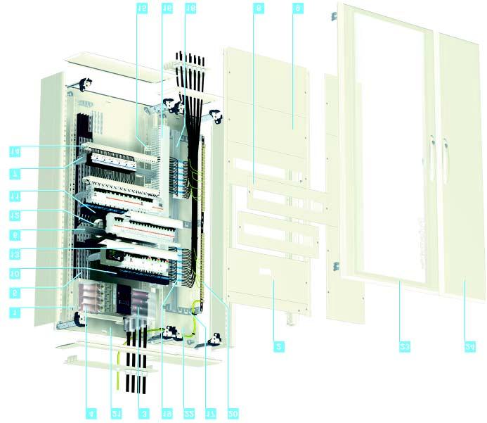 selection Typical configuration with catalogue numbers PD390675 1 Mounting plate for horizontal 03030 See page 34 13 4 covers for horizontal cable 04243 See page 126 Compact NS100/250 with toggle