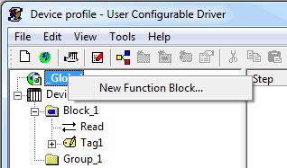 34 Note: The Function Block dialog should appear as shown below. Descriptions of the properties are as follows.