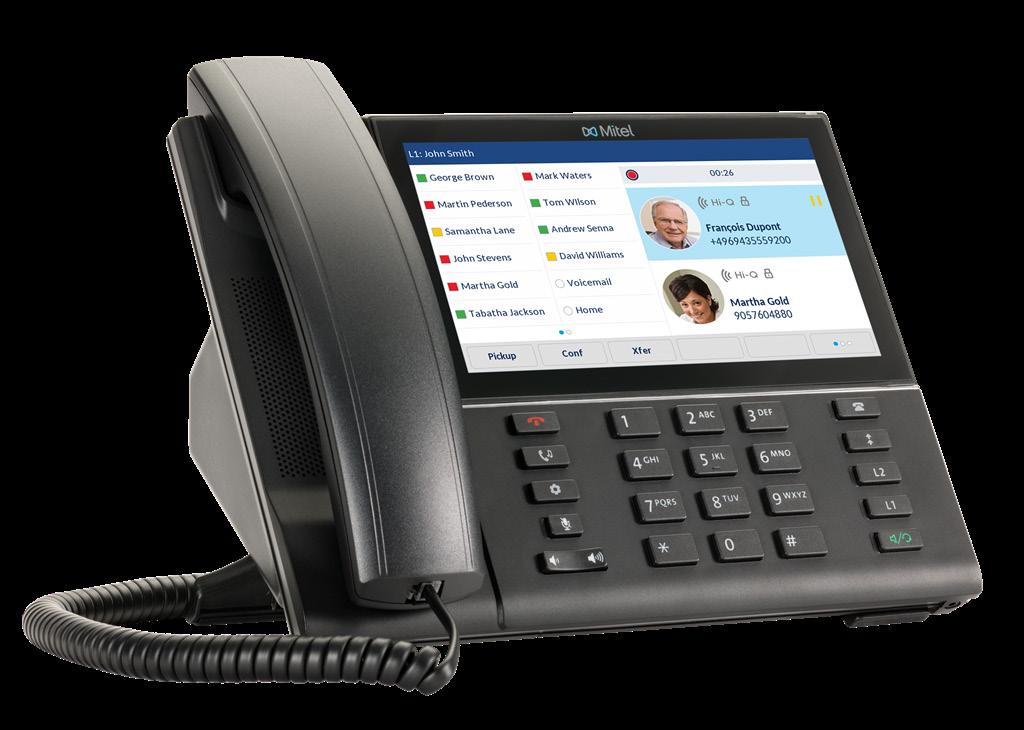 2016) Mitel Part number: 50006790 Executive model phone 7 color capacitive touchscreen LCD display Bluetooth - 4.