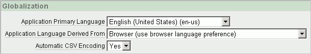 Specifying the Method for Global Identification b. Application Language Derived From - Select Browser (use browser language preference).