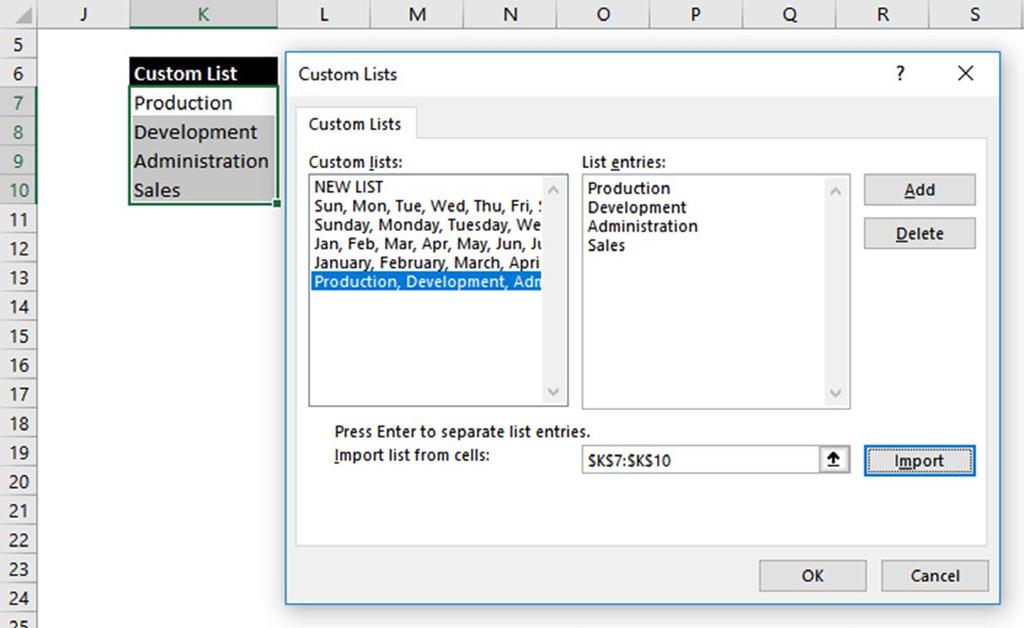 Create a Custom List that comprises data in an order meaningful to you. 2.