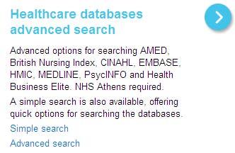 NHS Evidence: Healthcare Databases Advanced Search Healthcare databases are available from www.evidence.nhs.uk.