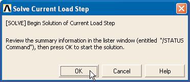 Select: > Solution > Solve > Current LS The Solve Current Load