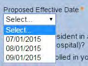 Choosing Plan/Product 1. Choose Proposed Effective Date from the drop-down List 2.