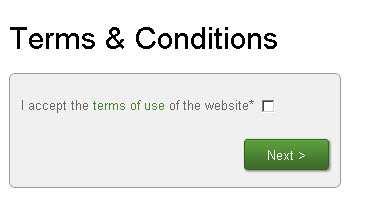 1.1. Terms of use During your first login you have to accept the terms of use for the homepage/shop.