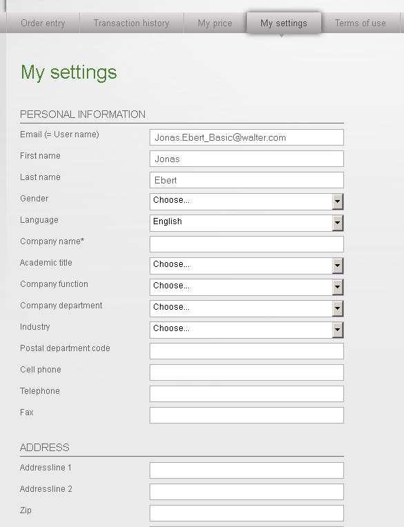 on the bottom of My settings you can send a