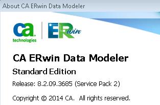 Release Numbering Scheme in CA ERwin Data Modeler Release Numbering Scheme in CA ERwin Data Modeler Effective with r8, the release of this product is displayed in the About CA ERwin Data Modeler