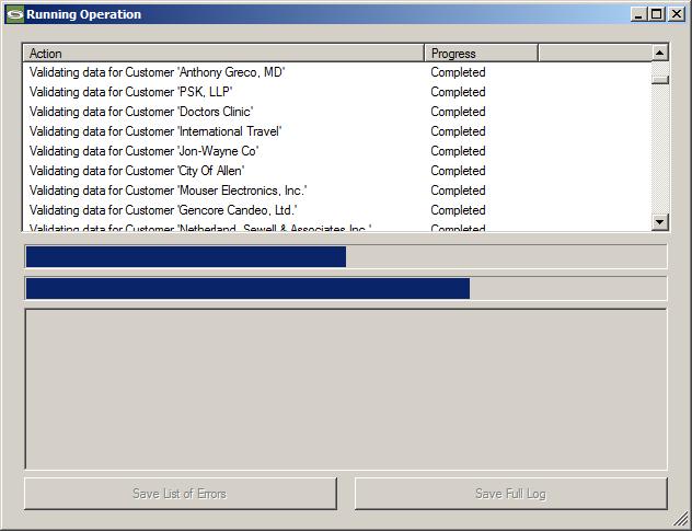 Run the Batch Click Run Export. This will start the export process. Once started, a screen will appear that provides the status of the export process.