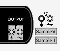 ) Sample I button (Click to sample the current at the output terminals.) The new Sample I button activates sampling of current at the OUTPUT terminals on the 750 Interface box.