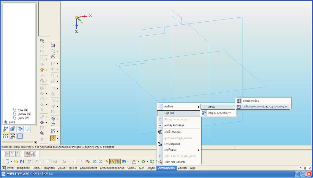 Interface to SolidEdge 2 SolidEdge Export of the CAD geometry from the catalog into the CAD system Exporting the