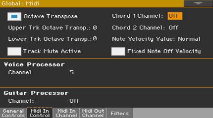 5 MIDI Choosing a fixed Note Off Velocity value for the incoming notes [1.1] You can set a fixed Note Off Velocity value for the notes received from MIDI.