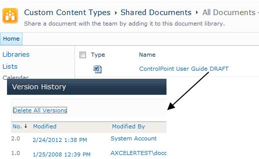 Creating a Control File 21 Cleaning Up Source Document "Versions" By default, if a file with the same name and location at the destination, FileLoader will create a new version of the document,