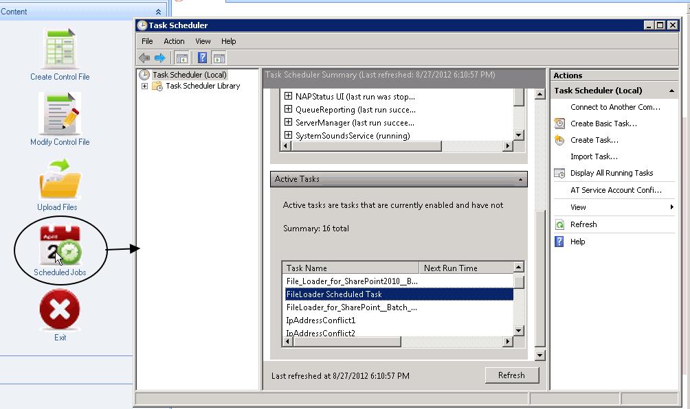Uploading Files to SharePoint 39 The Windows Task Scheduler opens in a separate window.