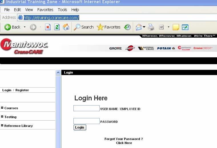 Step 2: As a FIRST TIME user, you must register. Click the register button.
