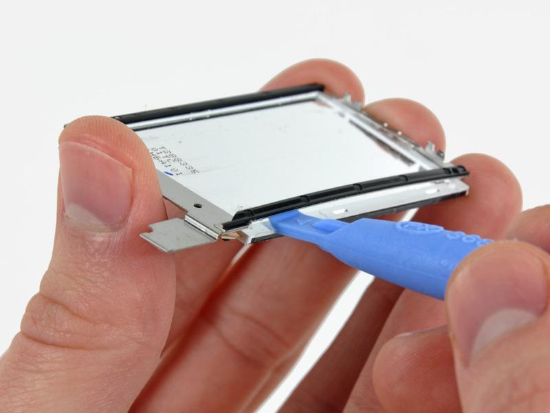 Use the edge of an ipod opening tool to carefully pry the display bracket off the rear of the display.