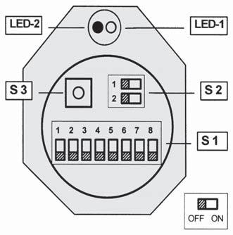 BTF Profibus Switch settings Switch settings Access to the switches is gained by opening the removable screw cap (PG) on the rear of the bus adapter. Use of the following elements.