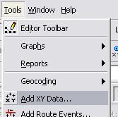 Under the Tools drop down menu, select Add XY Data This will open the Add XY Data window.