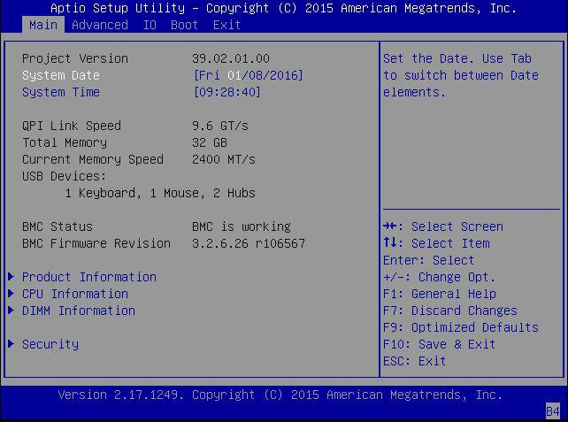 Navigate BIOS Setup Utility Menus The BIOS Setup Utility Main Menu screen appears.