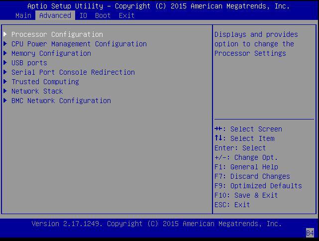 Configure SP Network Settings 1. Access the BIOS Setup Utility menus. See Access BIOS Setup Utility Menus on page 177. 2. In the BIOS Setup Utility menus, navigate to the Advanced Menu.