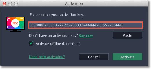 Activating without Internet access If your computer is not connected to the Internet, you can activate Movavi Screen Recorder via e-mail. Step 1: Click the button below to buy an activation key.