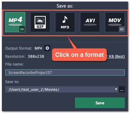 Before you start: Find the recording that you want to change. Step 1: Open the output options Click Save As to open the output options.