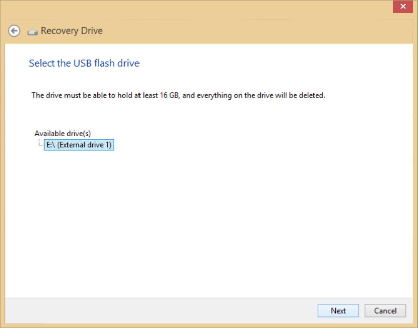 Recovery - 21 Since the recovery backup requires at least 16 GB of storage after formatting, it is recommended to use a USB drive with a capacity of 32 GB or larger. 4.