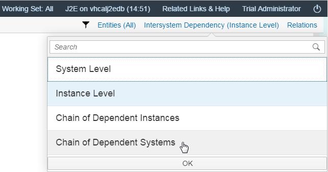 9. Select Intersystem Dependency (Instance Level). 10.