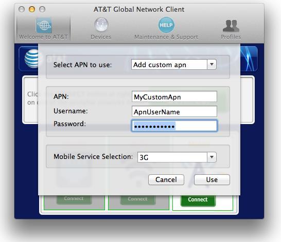 Figure 27 Mobile Provider Setup initial display To manually configure a new APN, select Add custom APN from the Select APN to use dropdown.