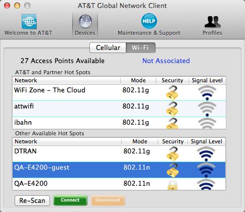 AT&T Global Network Client will prompt you for your password.