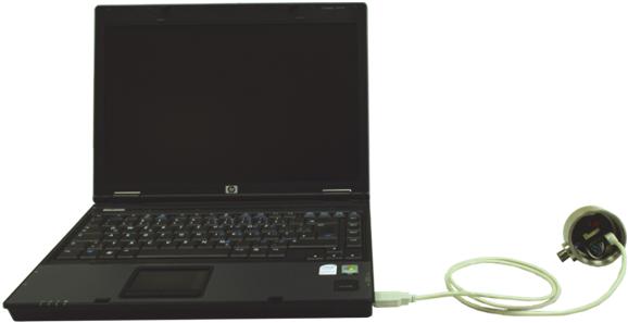 necessary 2.2 Installation Installation example: Laptop, USB connection cable ACI211 and capacitive level switch MLC430 Fig.