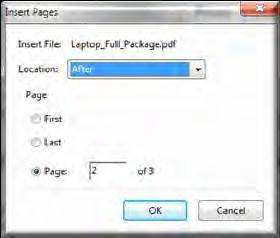 Inserting Pages from File Using Menu Select file to be