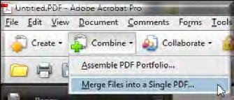 Merging PDF Files Using Menu