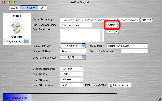 Step 1 - Get Info - Using AppleScript - MacOS X On MacOS X, AppleScript can be used to gather Table/Field info from FileMaker 7+ databases.