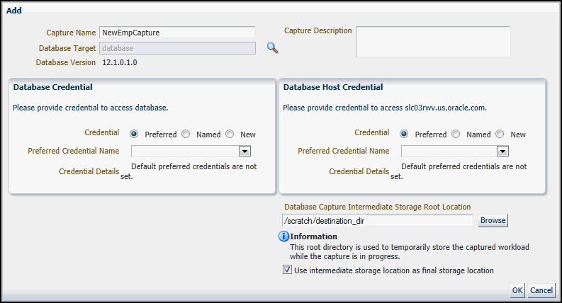 Capturing a Database Workload Using Enterprise Manager The selected target database now appears in the list of databases in the Select Production Databases table. 8. Click Next.