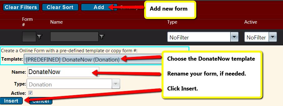 Build Your Form Online Forms > Standard Forms (or Recurring, if you re building a