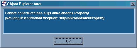 Error dialog appears when an exception is caught either by the GUI or engine. It displays the error message and exception type. User can select the message in the text area and copy it to clipboard.