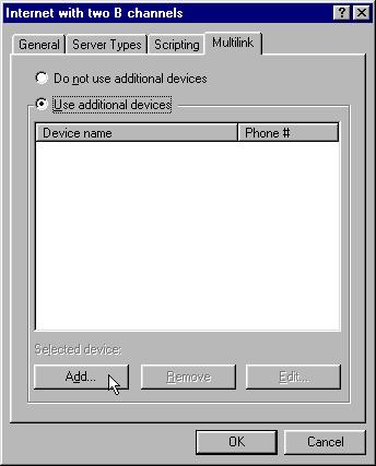 In the Edit Extra Device dialog, select one of the following devices in the drop-down list: cfos ISDN,